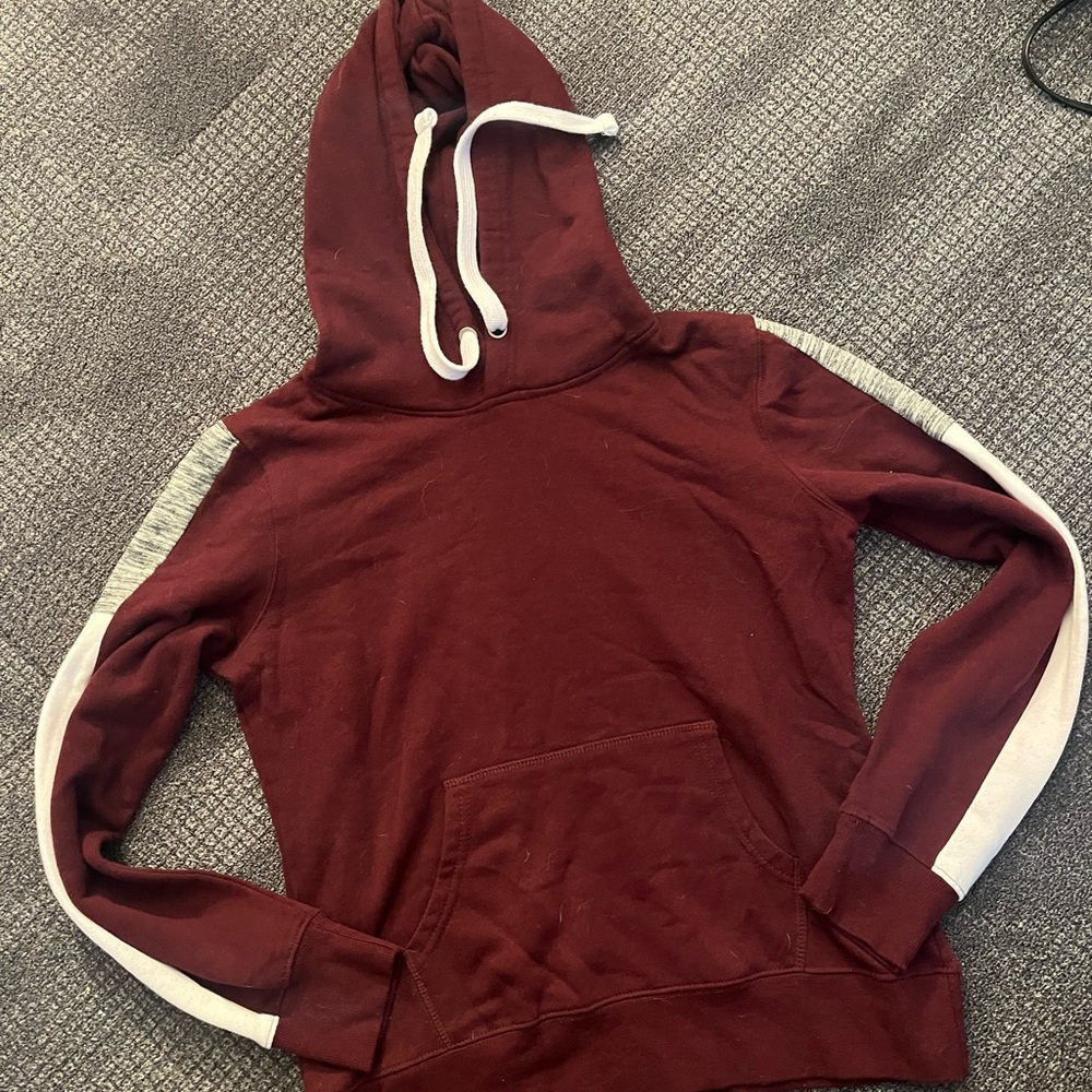 Fashion Nova Burgundy and Gray Hoodie